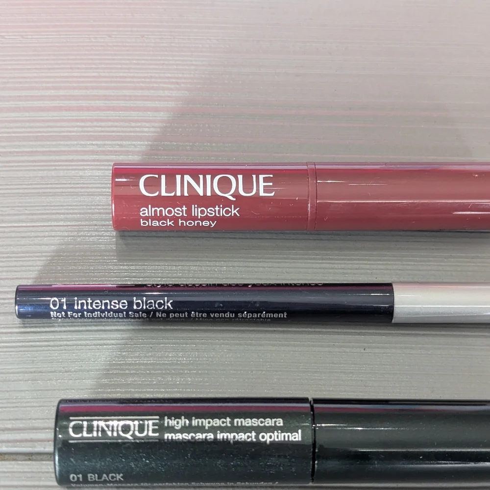 Clinique Makeup Remover/Lotion/Clinique Happy/Mascara/Eyeliner/Lipstick Set
